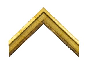 Fotiou Wood Moulding - 1 1/2" W Distressed Gold w/ Black Sides (1 3/4" D Shadowbox) - 9229GO