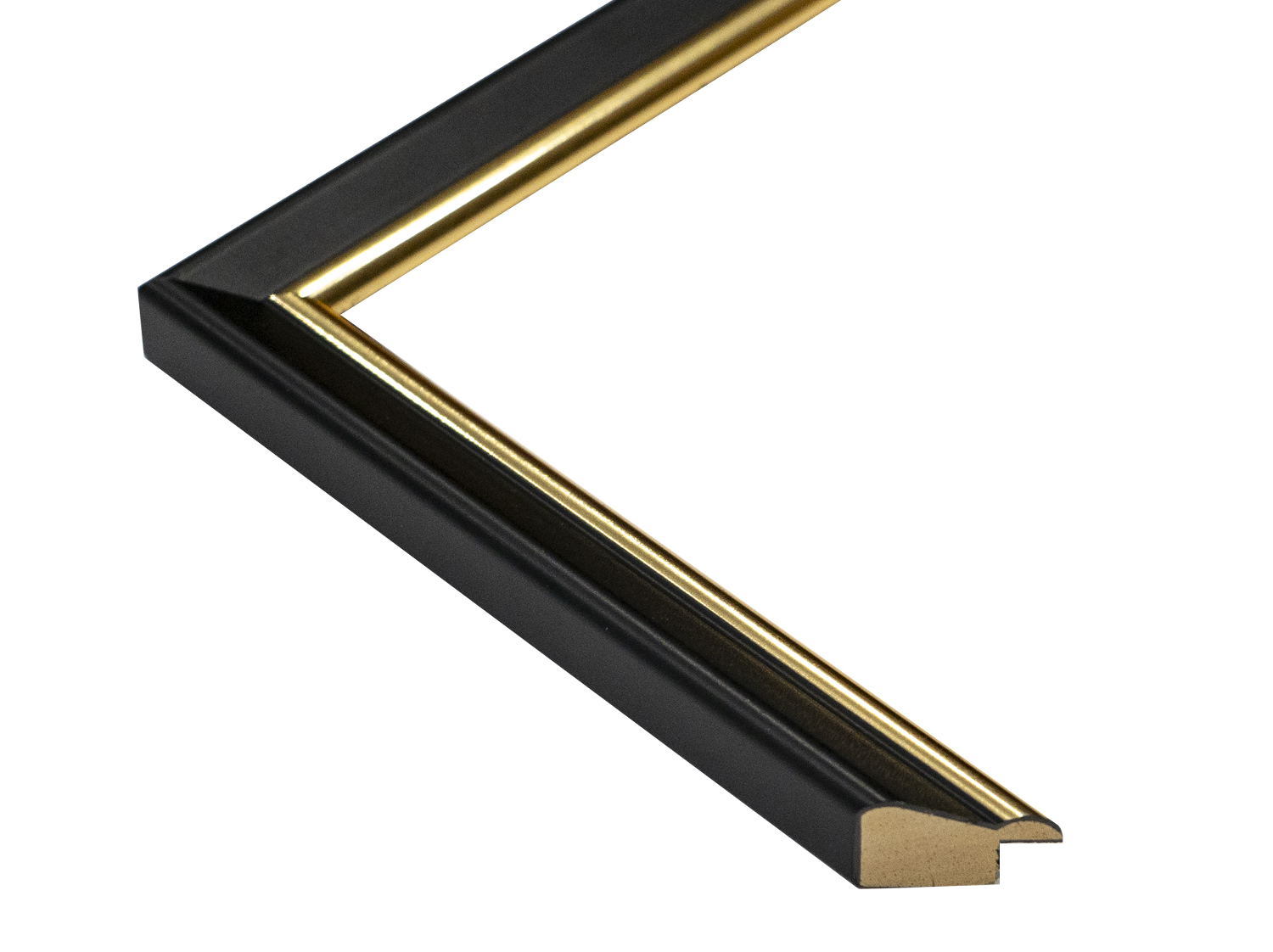 Gemini Wood Moulding - SATIN BLACK W/GOLD LIP BLKG2 - Image 3