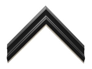 Gemini Wood Moulding - BLACK W/ SILVER LIP G-4414