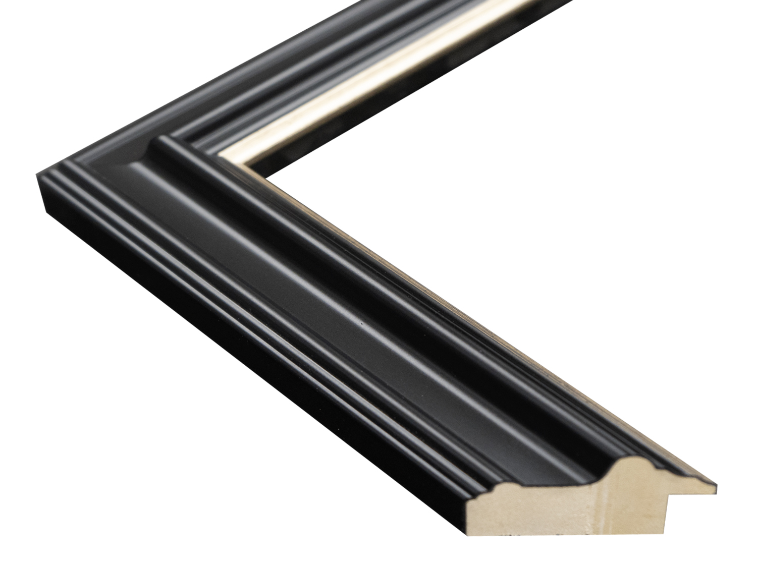 Gemini Wood Moulding - BLACK W/ SILVER LIP G-4414 - Image 3