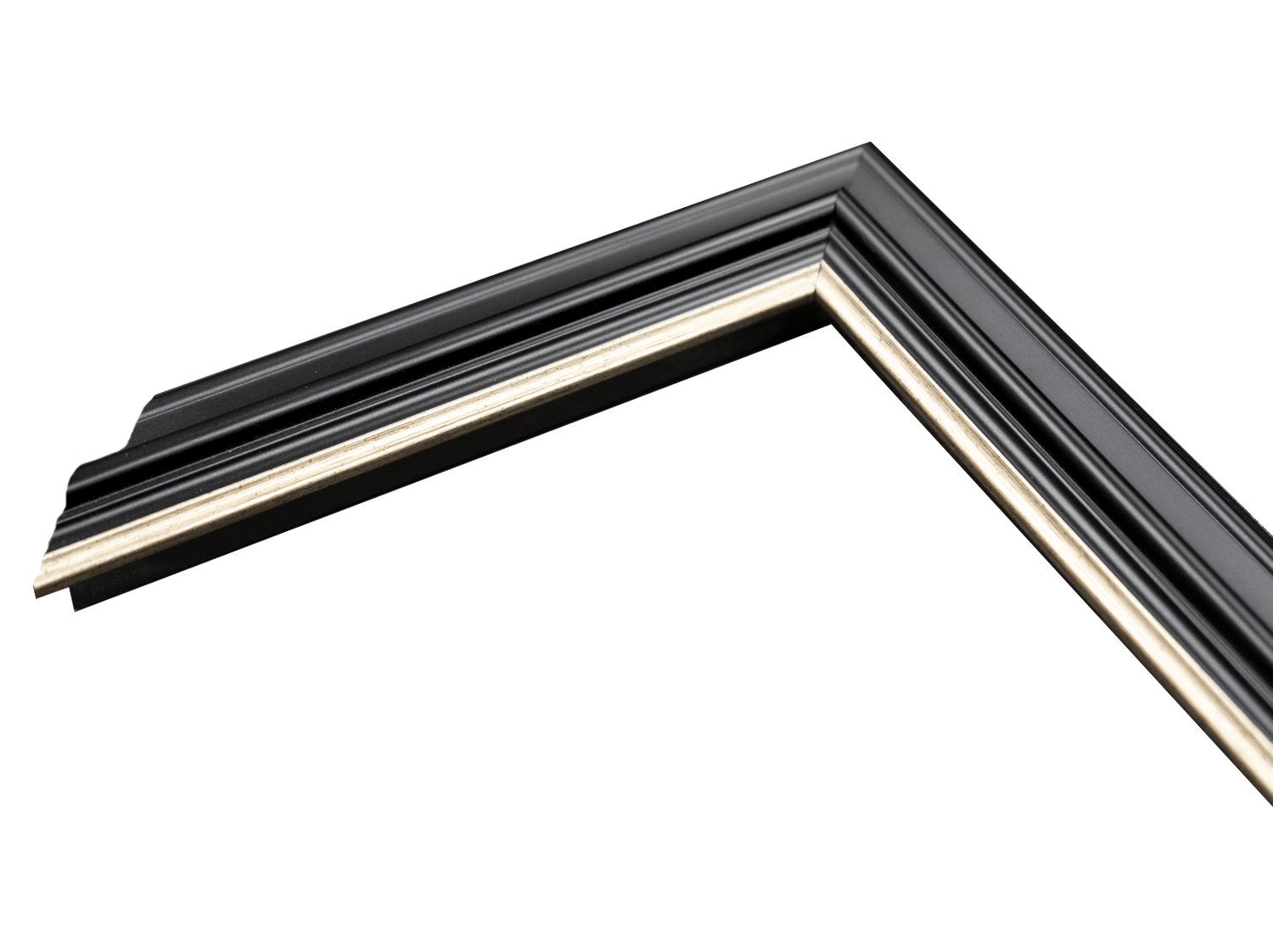 Gemini Wood Moulding - BLACK W/ SILVER LIP G-4414 - Image 2