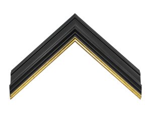 Gemini Wood Moulding - BLACK W/GOLD LIP G-4415
