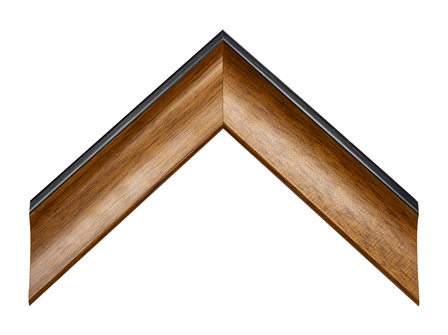 Gemini Wood Moulding - 1 3/4" LIGHT WALNUT PANEL/BLACK BACK G-7208 **DISC