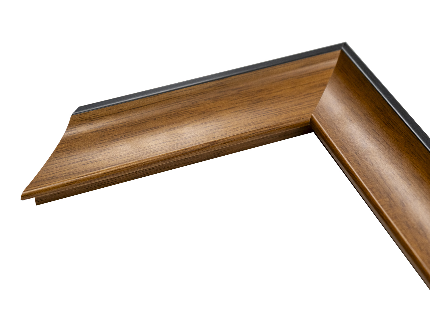 Gemini Wood Moulding - 1 3/4" LIGHT WALNUT PANEL/BLACK BACK G-7208 **DISC - Image 2