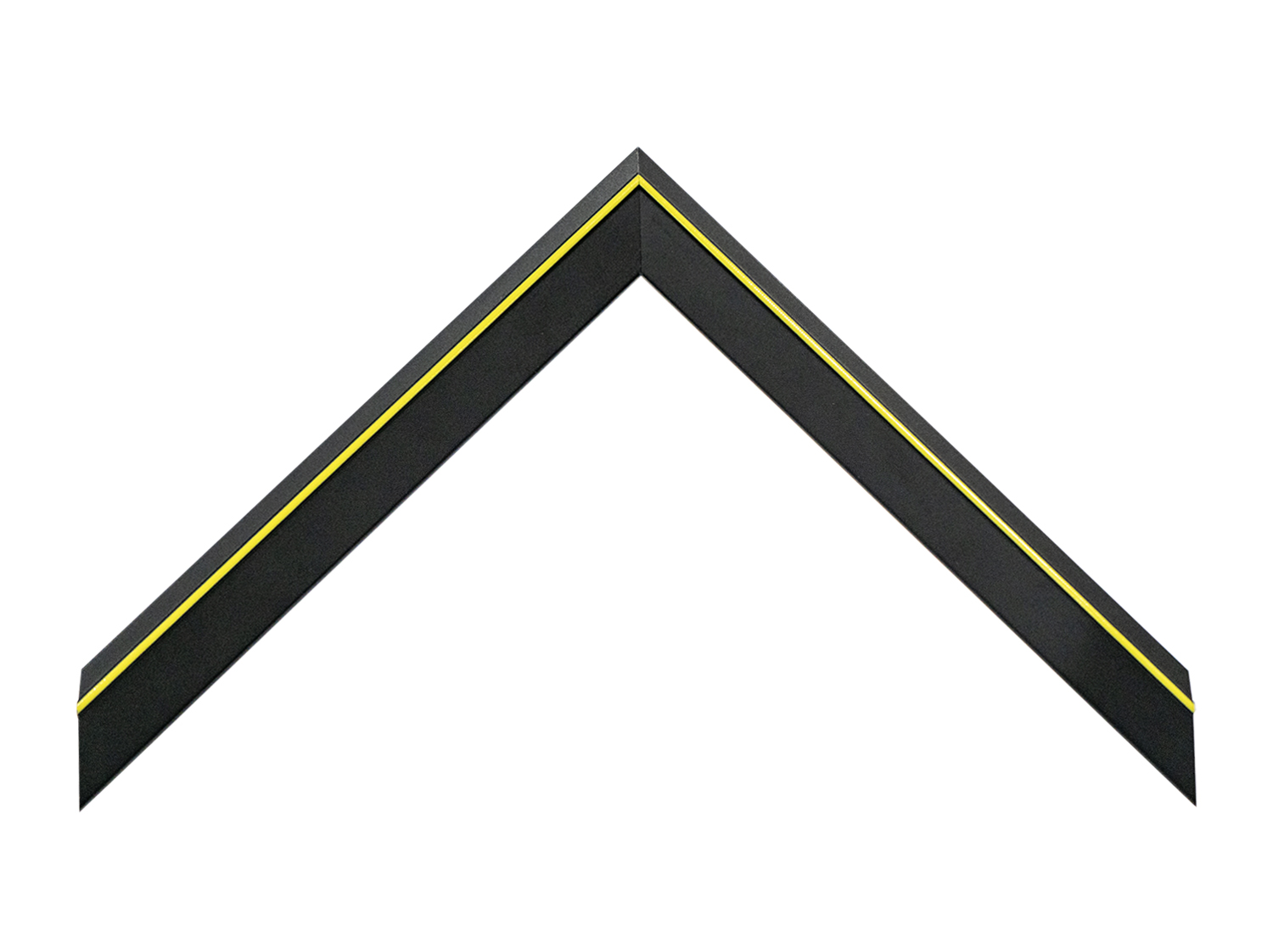 Gemini Wood Moulding - Black Cap with Yellow Line G-8333
