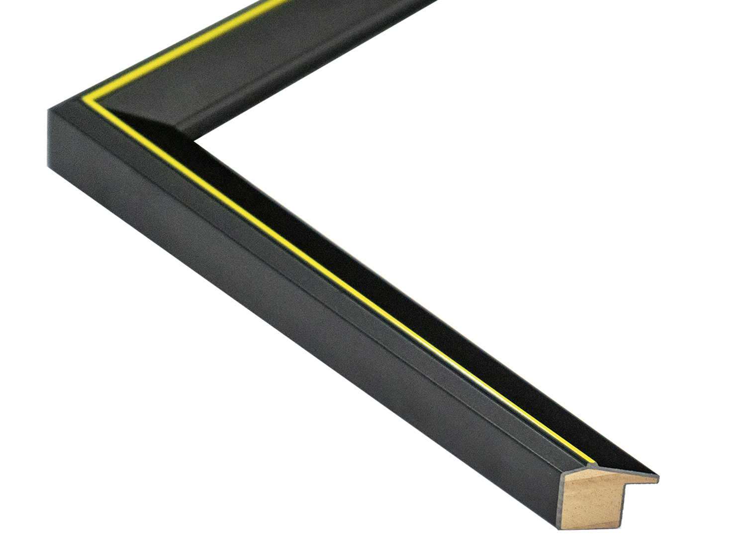Gemini Wood Moulding - Black Cap with Yellow Line G-8333 - Image 3