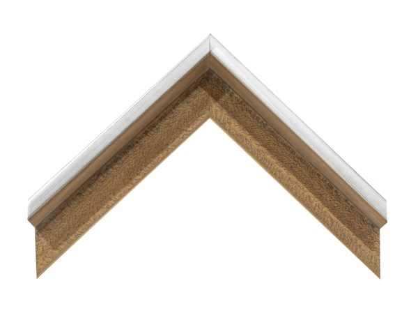 UFP Wood Moulding - 3/8" x 2" Open Grain Natural Floater with Silver G-G3308