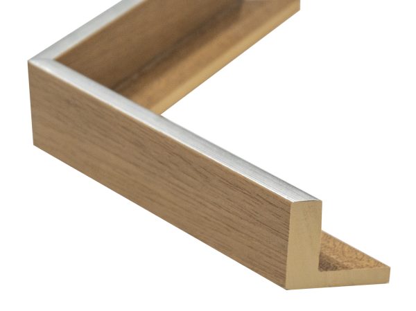 UFP Wood Moulding - 3/8" x 2" Open Grain Natural Floater with Silver G-G3308 - Image 3