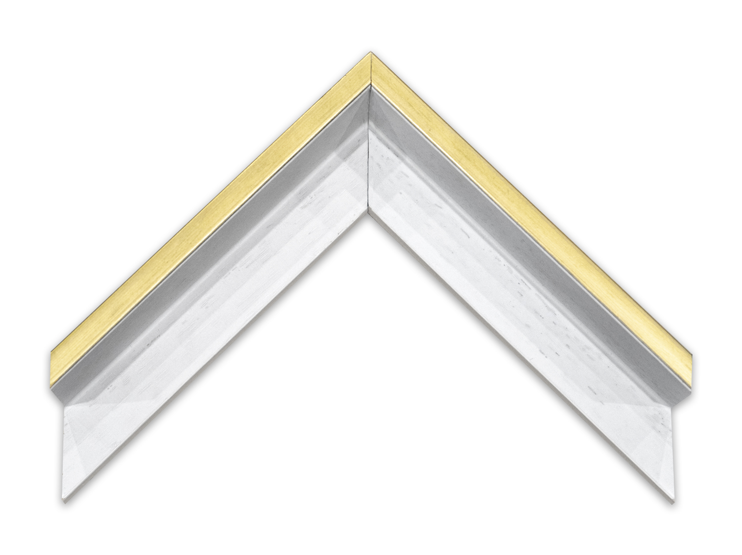 UFP Wood Moulding - 3/8" x 2" Open Grain White Floater with Gold G-G3407