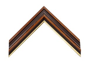 Gemini Wood Moulding - TWO TONE WALNUT W/ GOLD G-734