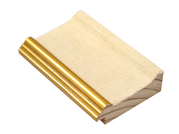 Gemini Wood Moulding - 2" OATMEAL LINEN LINER W/ GOLD G-723 **DISC - Image 2