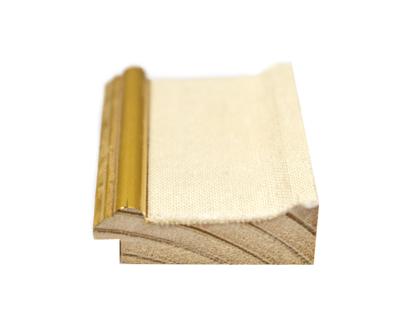 Gemini Wood Moulding - 2" OATMEAL LINEN LINER W/ GOLD G-723 **DISC - Image 3