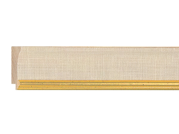 Gemini Wood Moulding - 2" OATMEAL LINEN LINER W/ GOLD G-723 **DISC