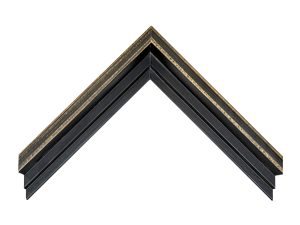 Gemini Wood Moulding - 2" H IC DISTRESSED BLACK & GOLD FLOATER S-95590