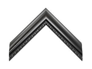 Gemini Wood Moulding - IC 1 1/2" BLACK SATIN CARVED S-95602