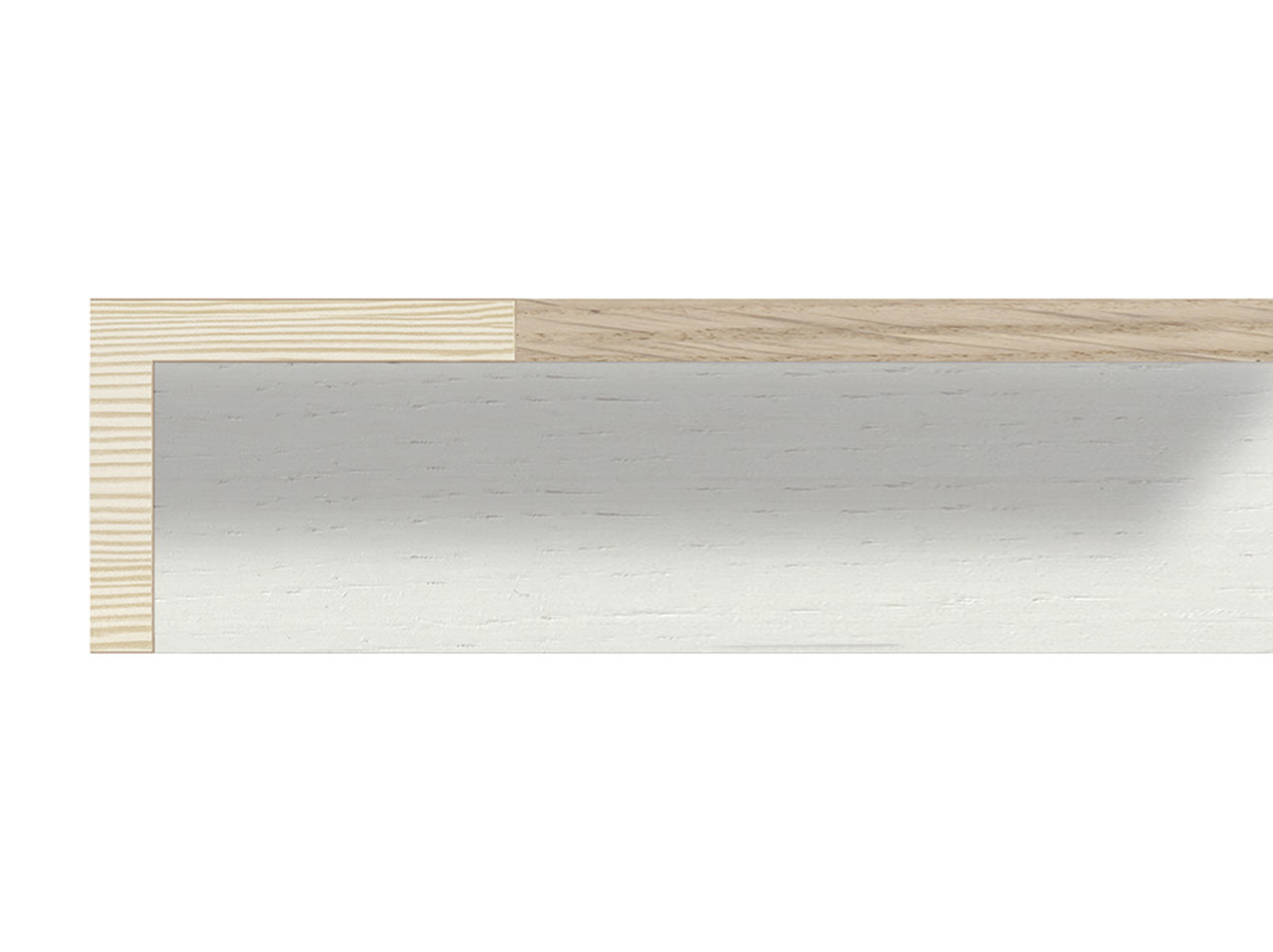 Gemini Wood Moulding - Solana 3/8" Natural & White Float Frame (2" D) G-1247162 - Image 3