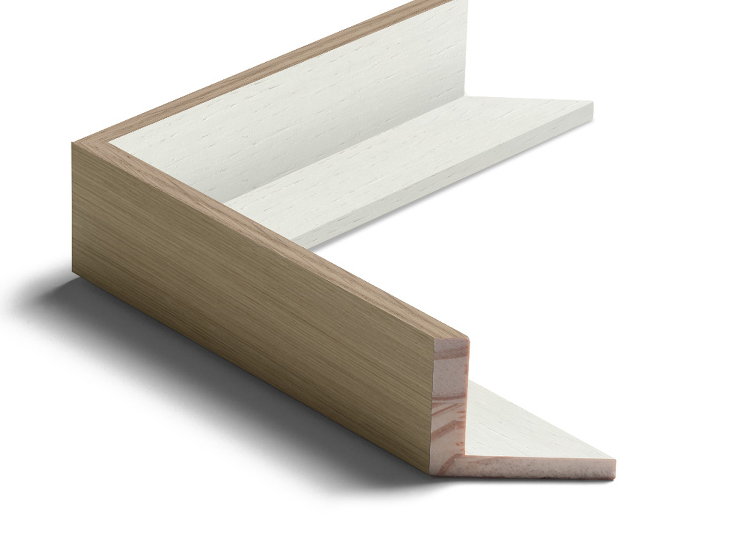 Gemini Wood Moulding - Solana 3/8" Natural & White Float Frame (2" D) G-1247162 - Image 2