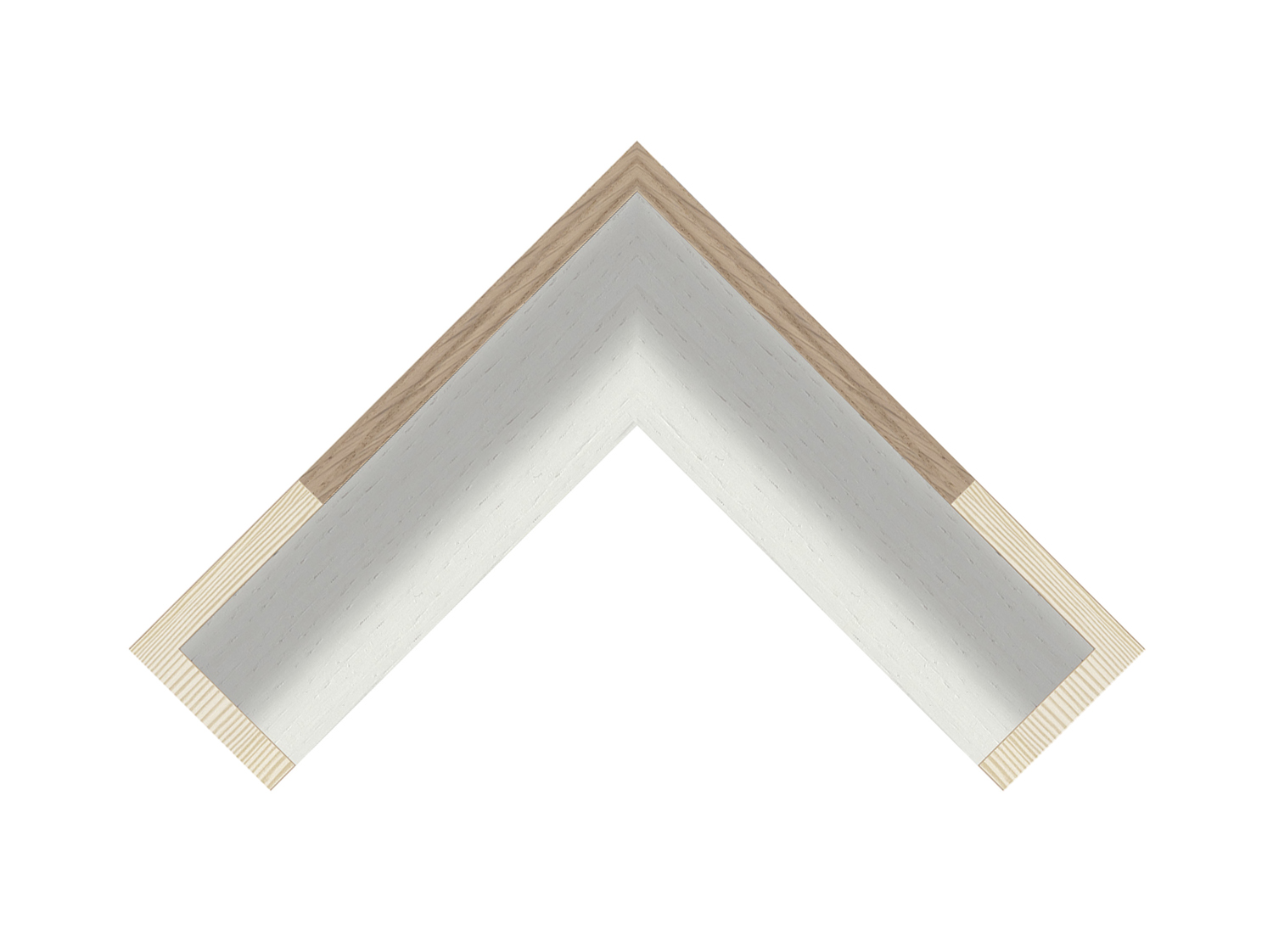 Gemini Wood Moulding - Solana 3/8" Natural & White Float Frame (2" D) G-1247162